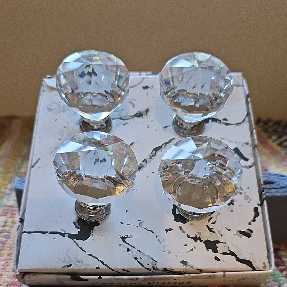 Crystal Glass Cabinet Knobs
